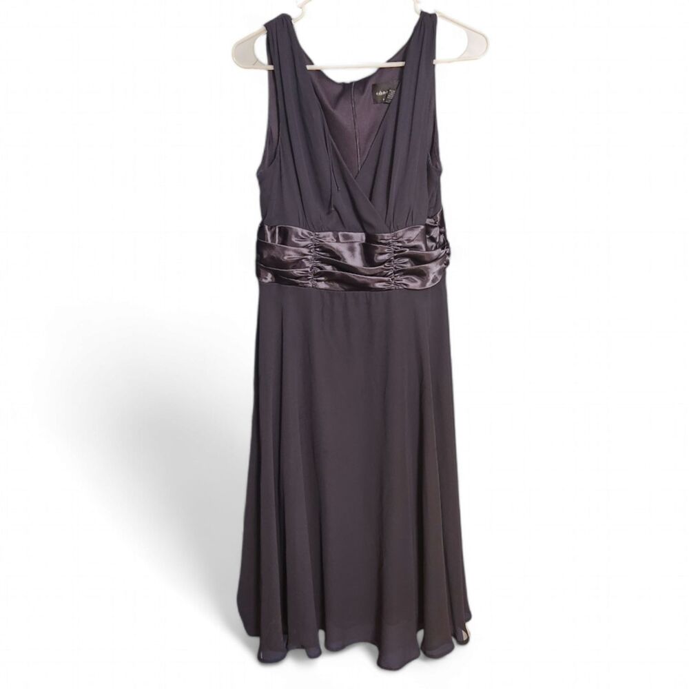 Connected Apparel, Dark Gray, Dress Women's 12, Midi Length, Zip Up Sleeveless